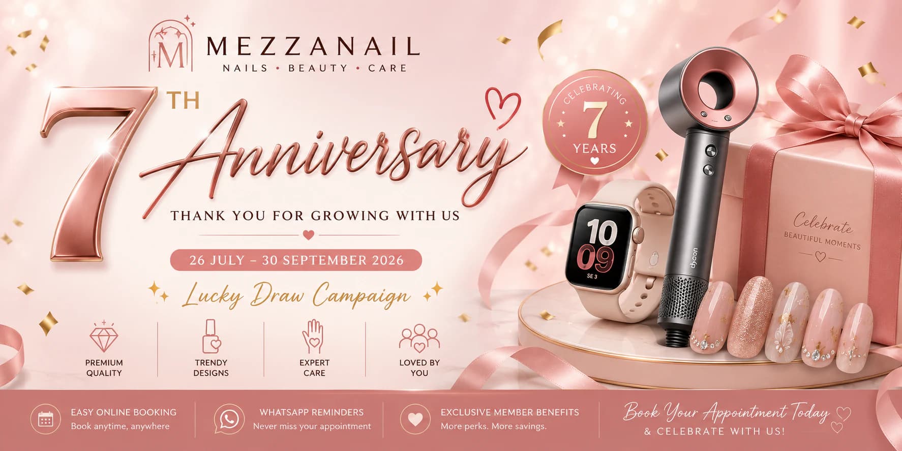 Mezzanail 7th Anniversary Lucky Draw Campaign, 26 July to 30 September 2026